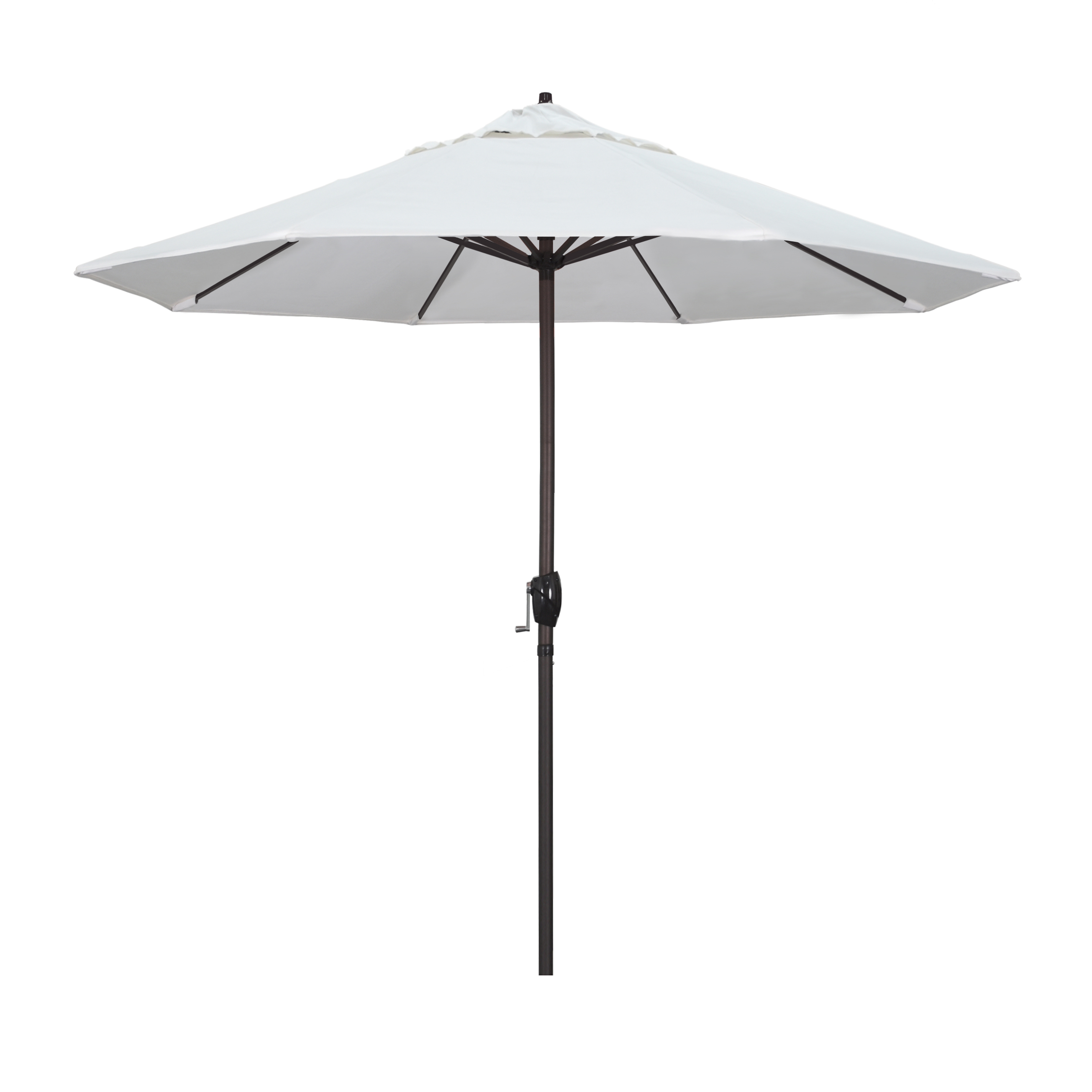 home depot 9 aluminum patio umbrella sunbrella beige California Newport Collection AATF908AH002-48032 9' Umbrella w/ Silver Anodized Pole Fiberglass Ribs Pulley Lift Enjoy cool shade with your family and friends from this exceptional quality Sunbrella umbrella Coastal Point Bronze Metal Vanilla